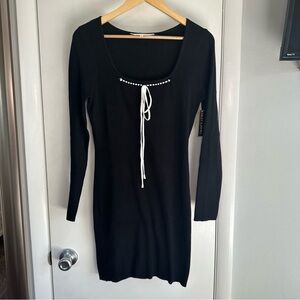Riley & James Bodycon Sweater Dress. Black. Large.